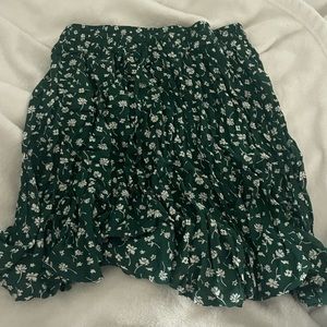 Princess Polly Green Floral Skirt